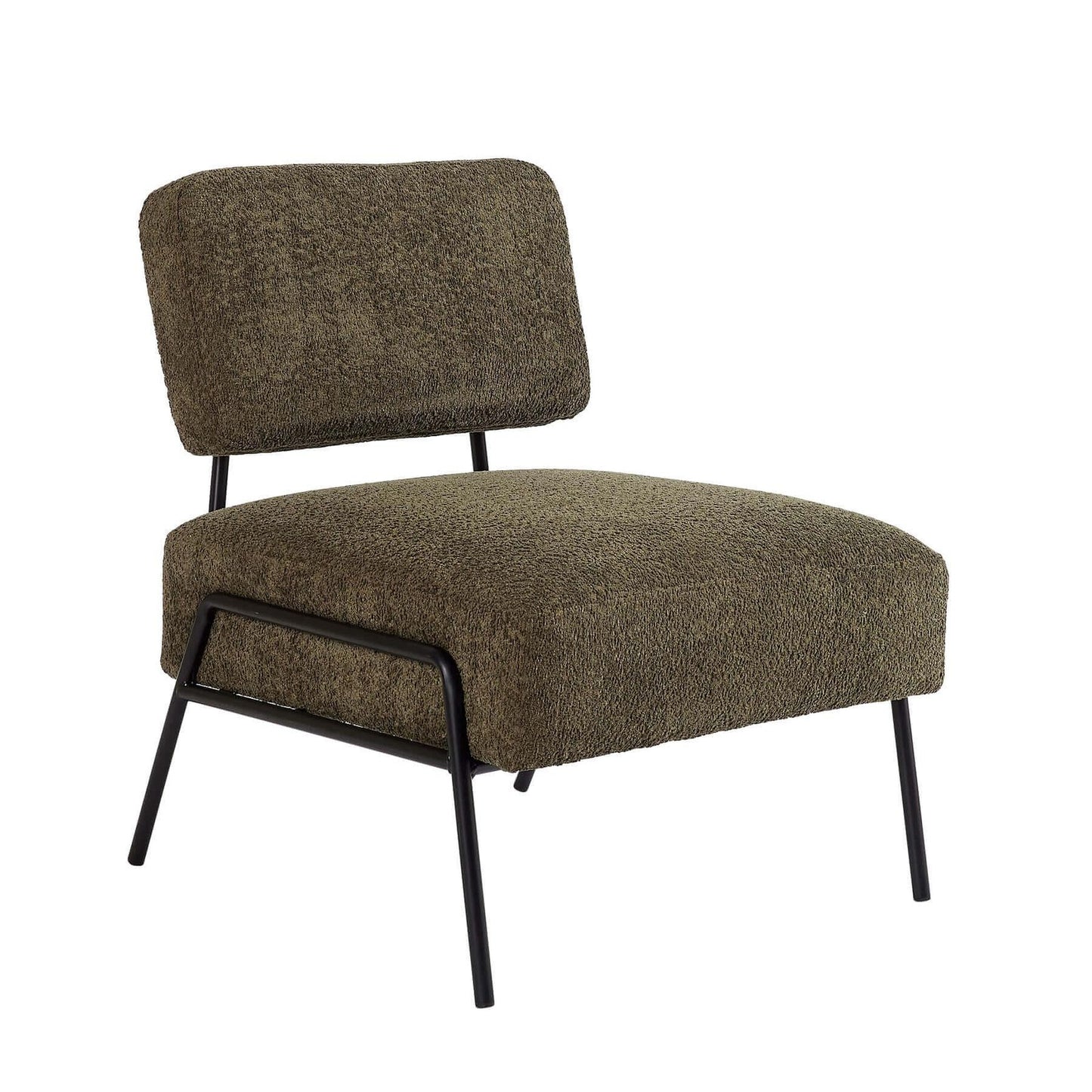 Boucle Accent Chair with Black Metal Legs | The Olive Curve