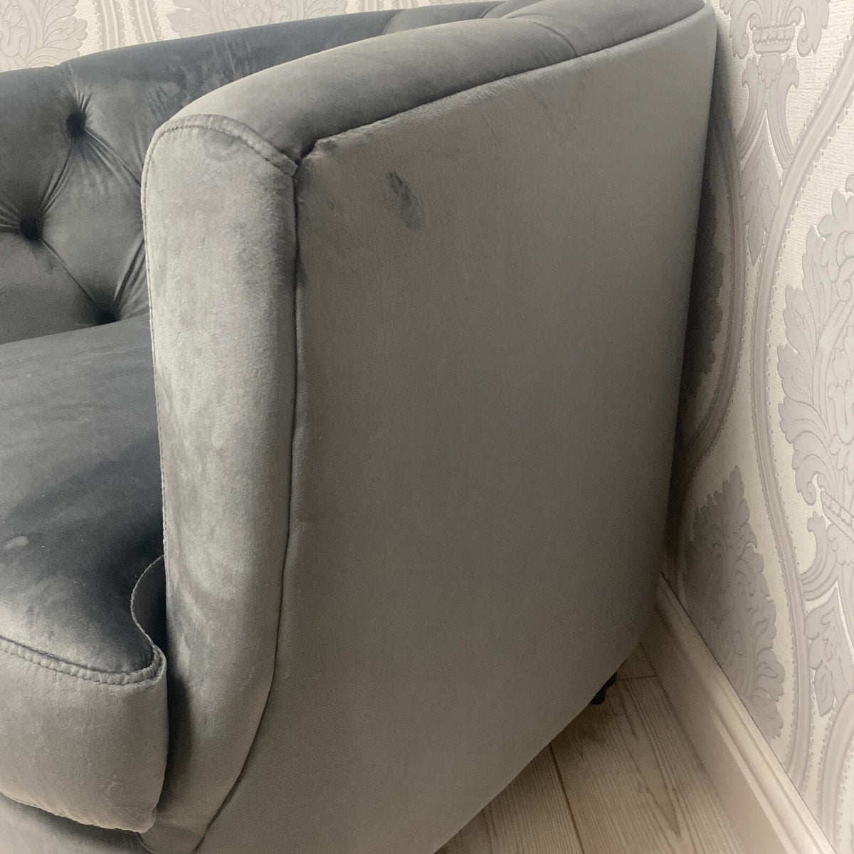 Velvet Barrel Tub Accent Armchair | The Charcoal Arc