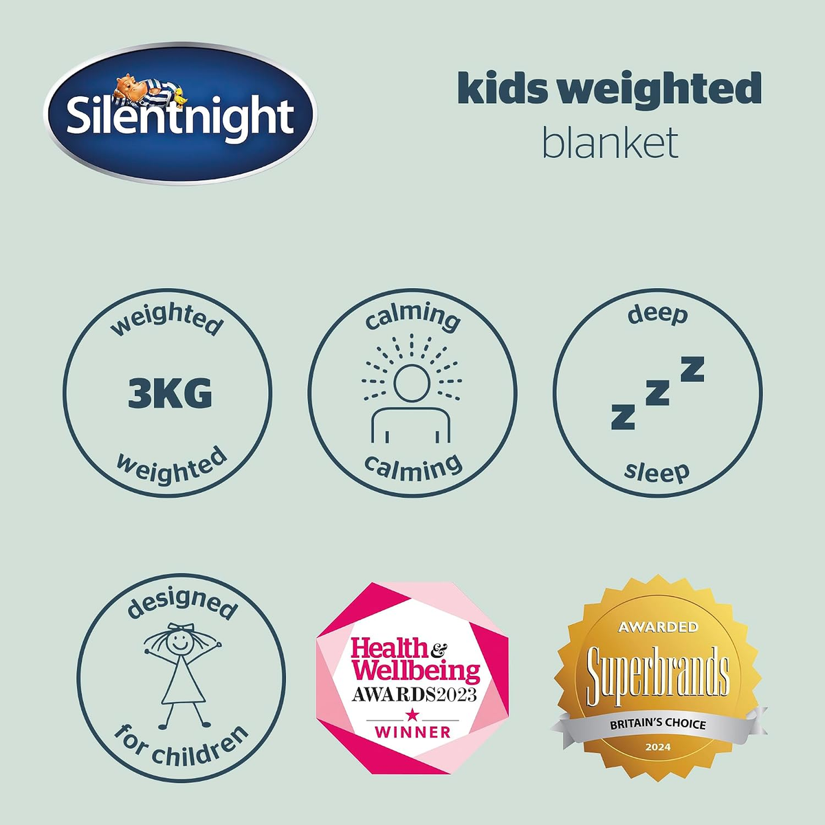 Sleepnight Kids Weighted Blanket 3kg Grey | The Gentle Cover