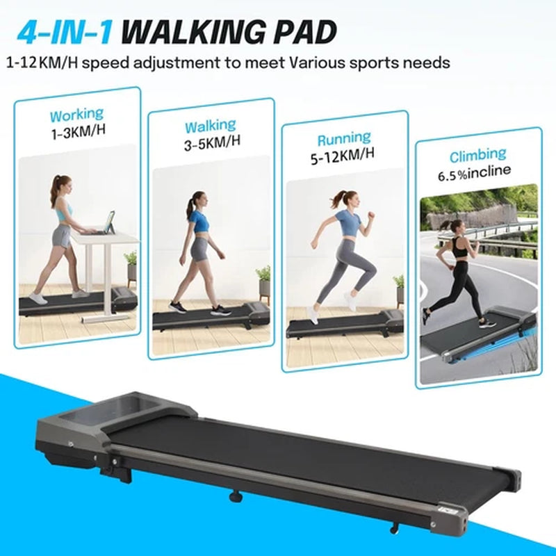 Under-Desk Walking Pad Treadmill with Incline | The Stride Deskpad