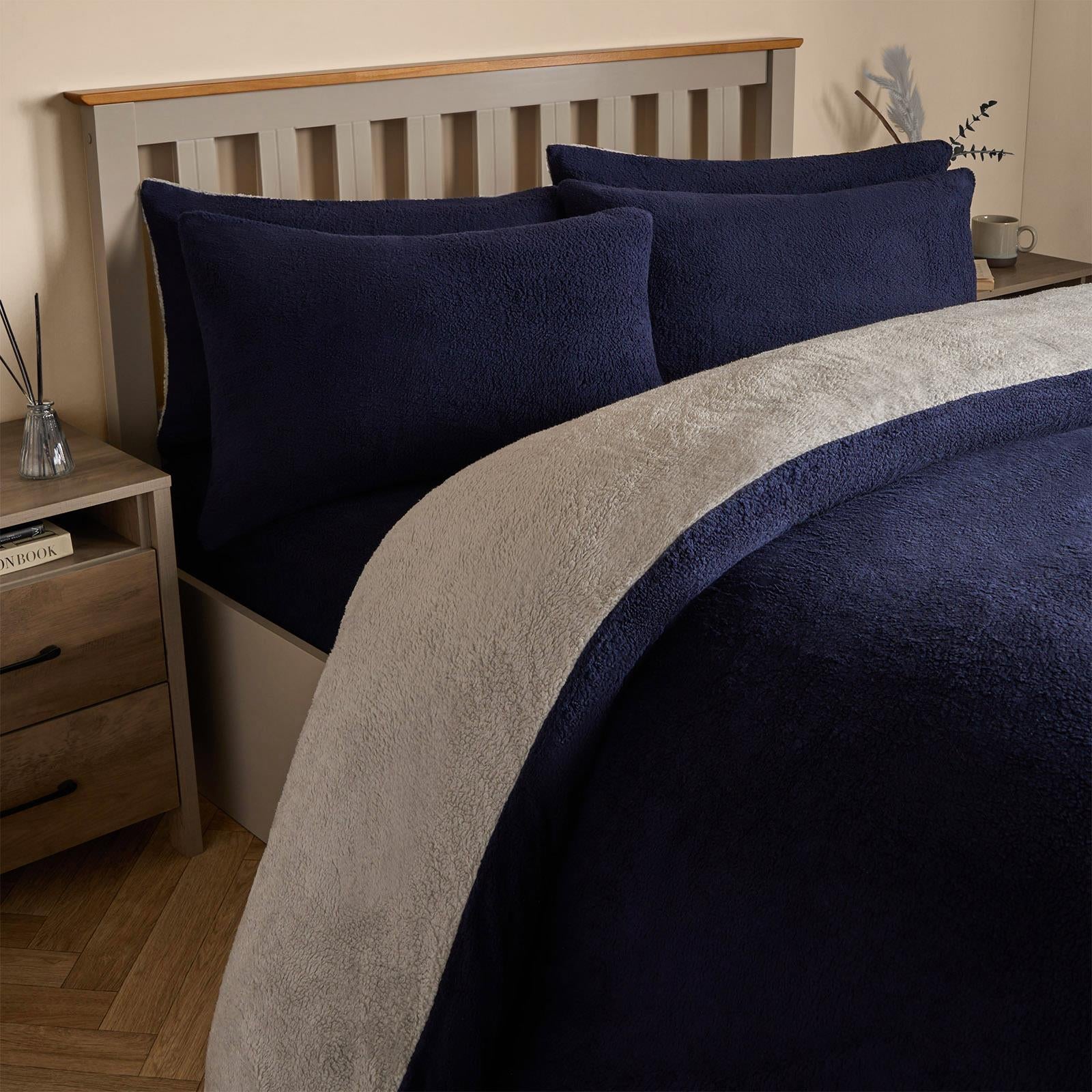 Reversible Teddy Fleece Duvet Cover with Pillowcase Bedding Set | The Bed Burrito 