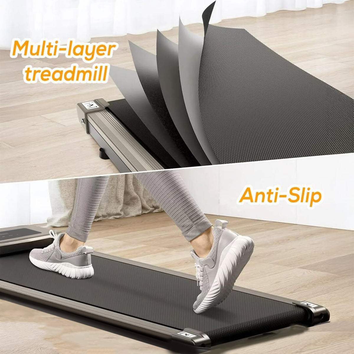 Under-Desk Walking Pad Treadmill with Incline | The Stride Deskpad