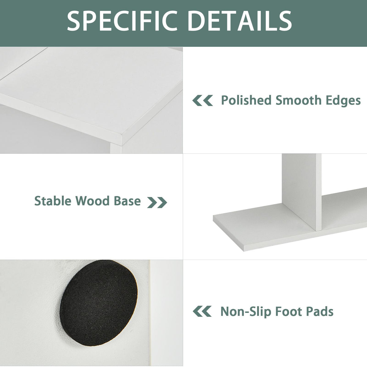 6-Tier S-Shaped Geometric Bookshelf | The Helix Column