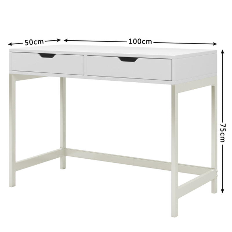 Brown Industrial 2-Drawer Work & Dressing Table | The Nomad Hub