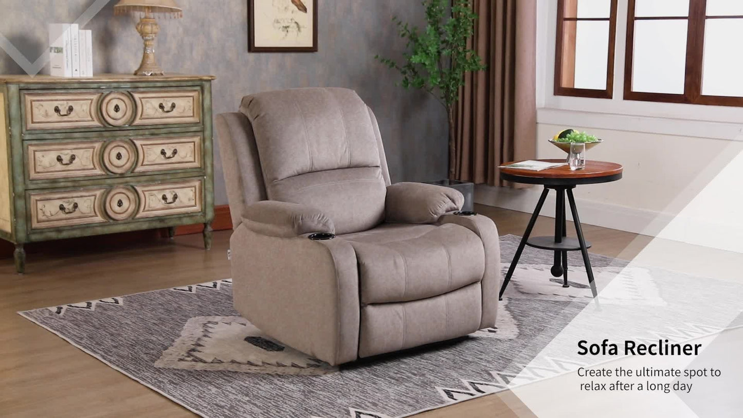 Manual Recliner Armchair with Dual Cup Holders | The HOMCOM Haven Lounger