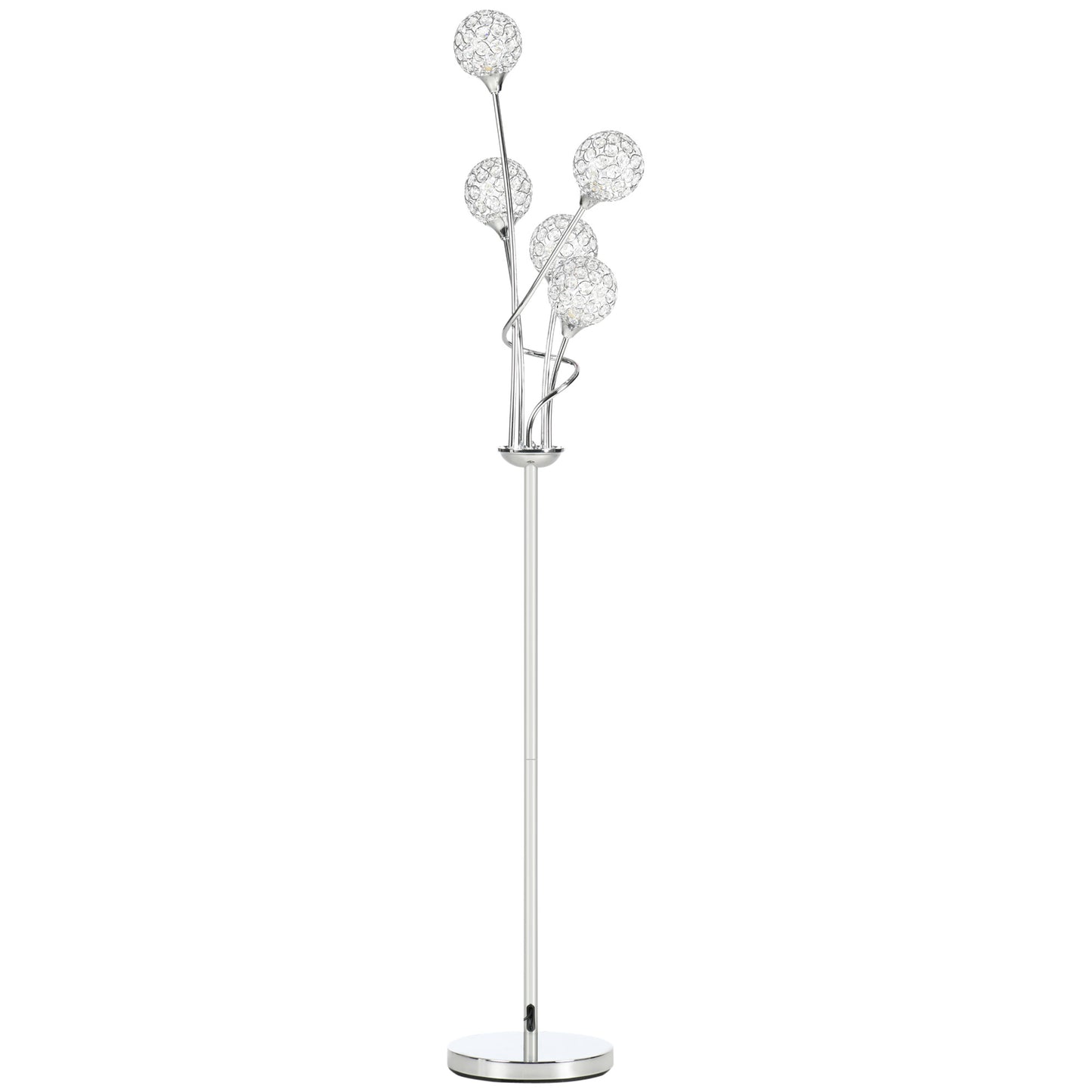 5-Light K9 Crystal Standing Floor Lamp | The Luminous Cluster