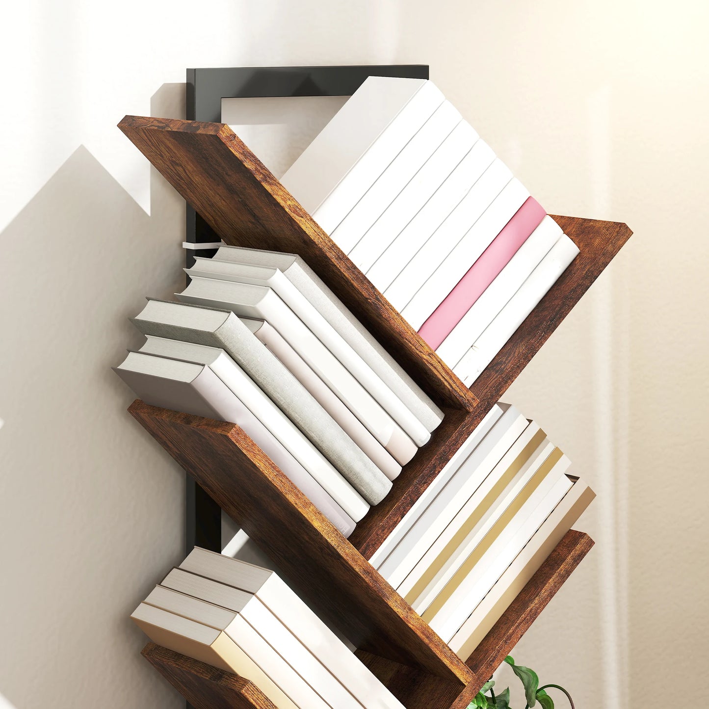 7-Tier Tree Bookshelf with Steel Frame | The Stack