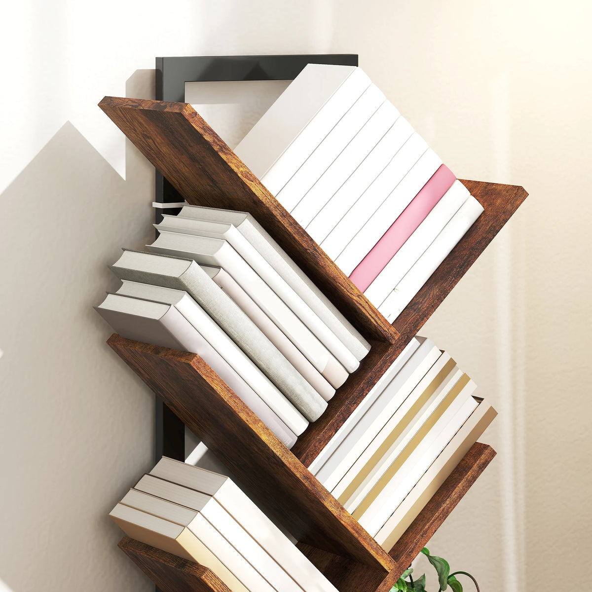 7-Tier Tree Bookshelf with Steel Frame | The Stack
