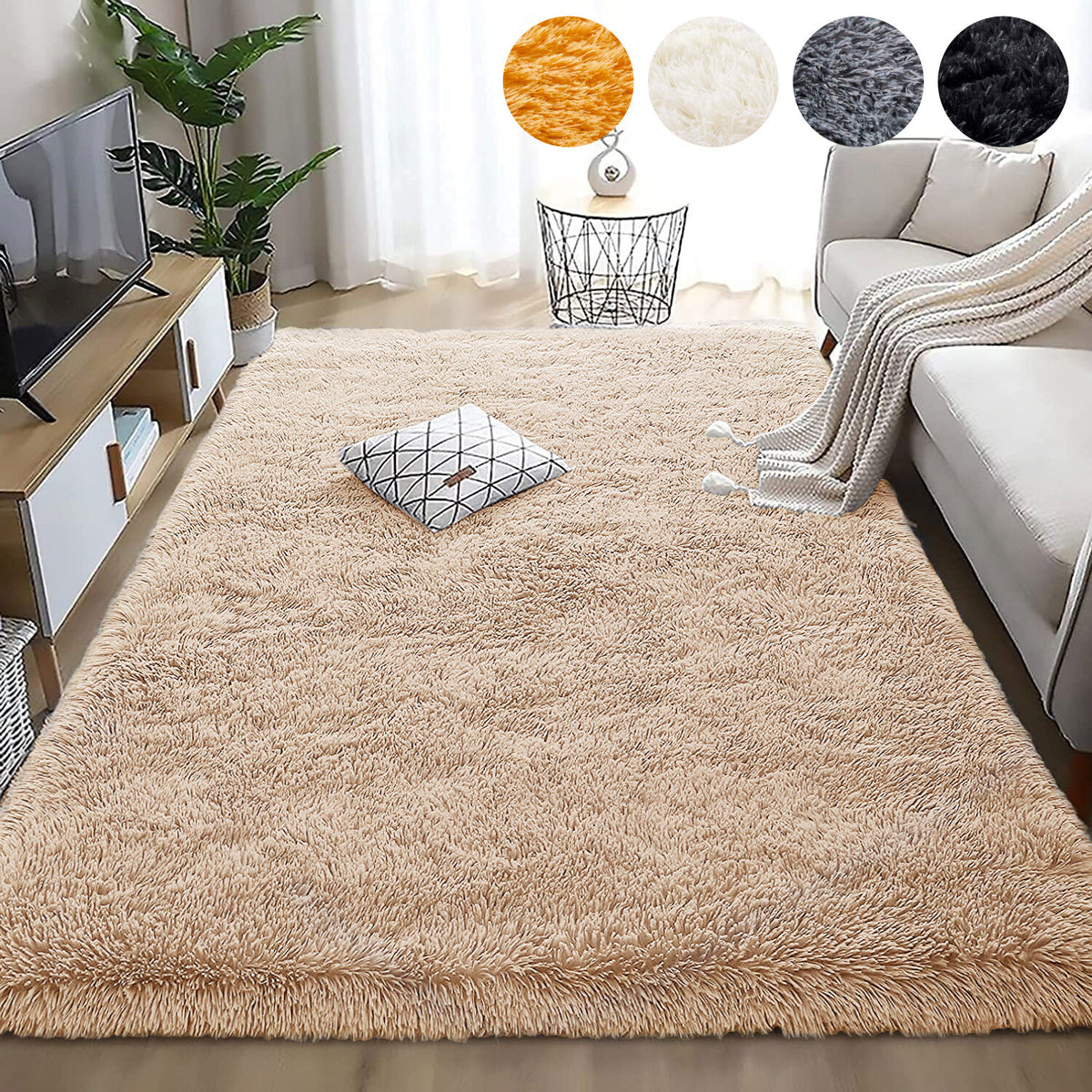 Plush Shaggy Anti-Slip Area Rug | The Grounding Cloud