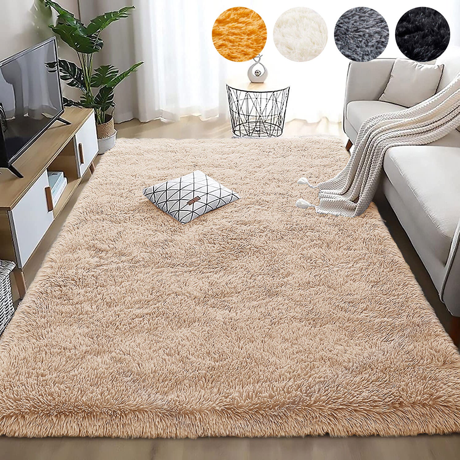 Plush Shaggy Anti-Slip Area Rug | The Grounding Cloud