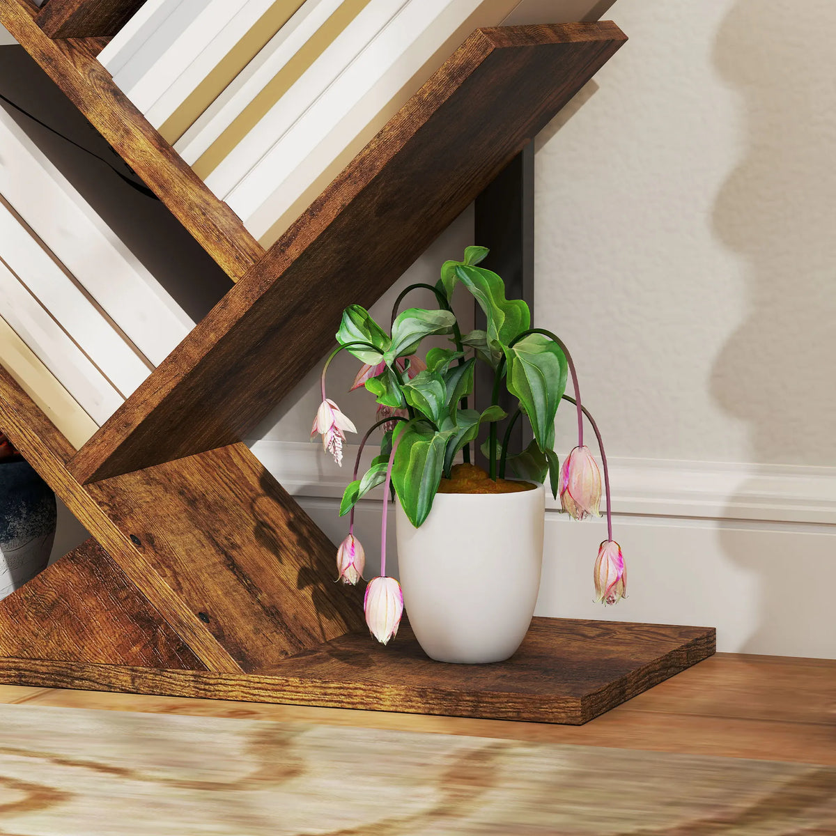 7-Tier Tree Bookshelf with Steel Frame | The Stack