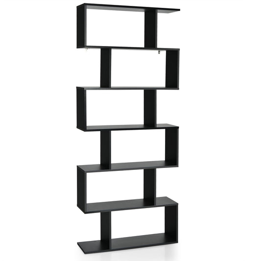 6-Tier S-Shaped Geometric Bookshelf | The Helix Column