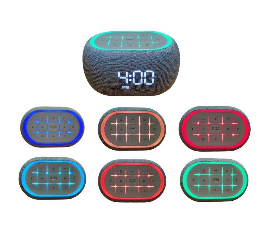 White Noise Bedside Alarm Clock Night Light Bluetooth Speaker | The Rhythm Glow