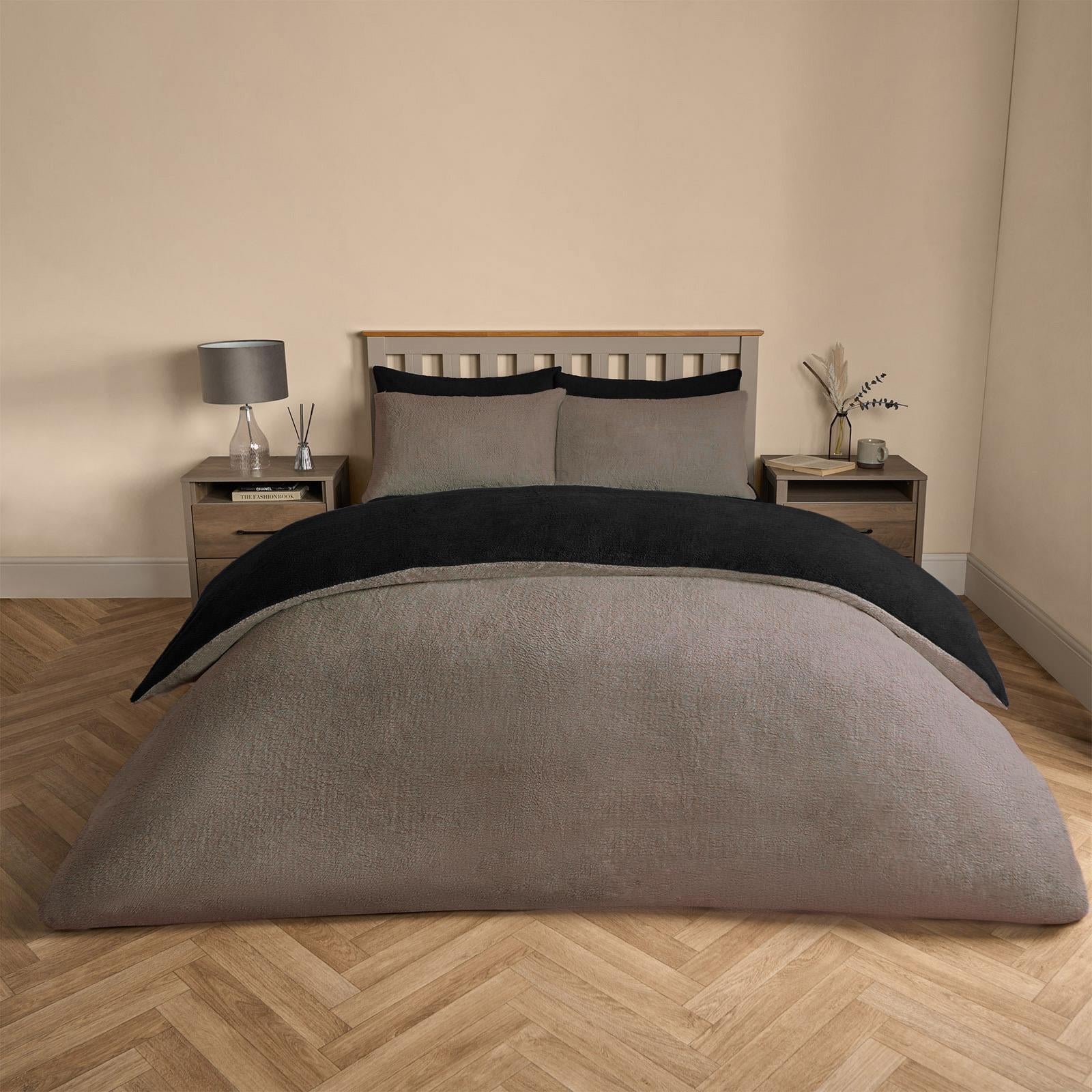 Reversible Teddy Fleece Duvet Cover with Pillowcase Bedding Set | The Bed Burrito 