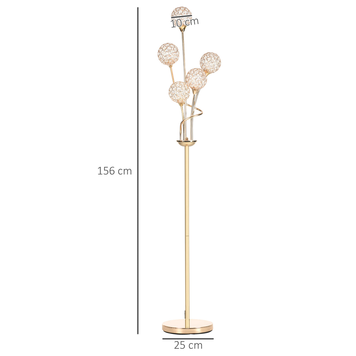5-Light K9 Crystal Standing Floor Lamp | The Luminous Cluster