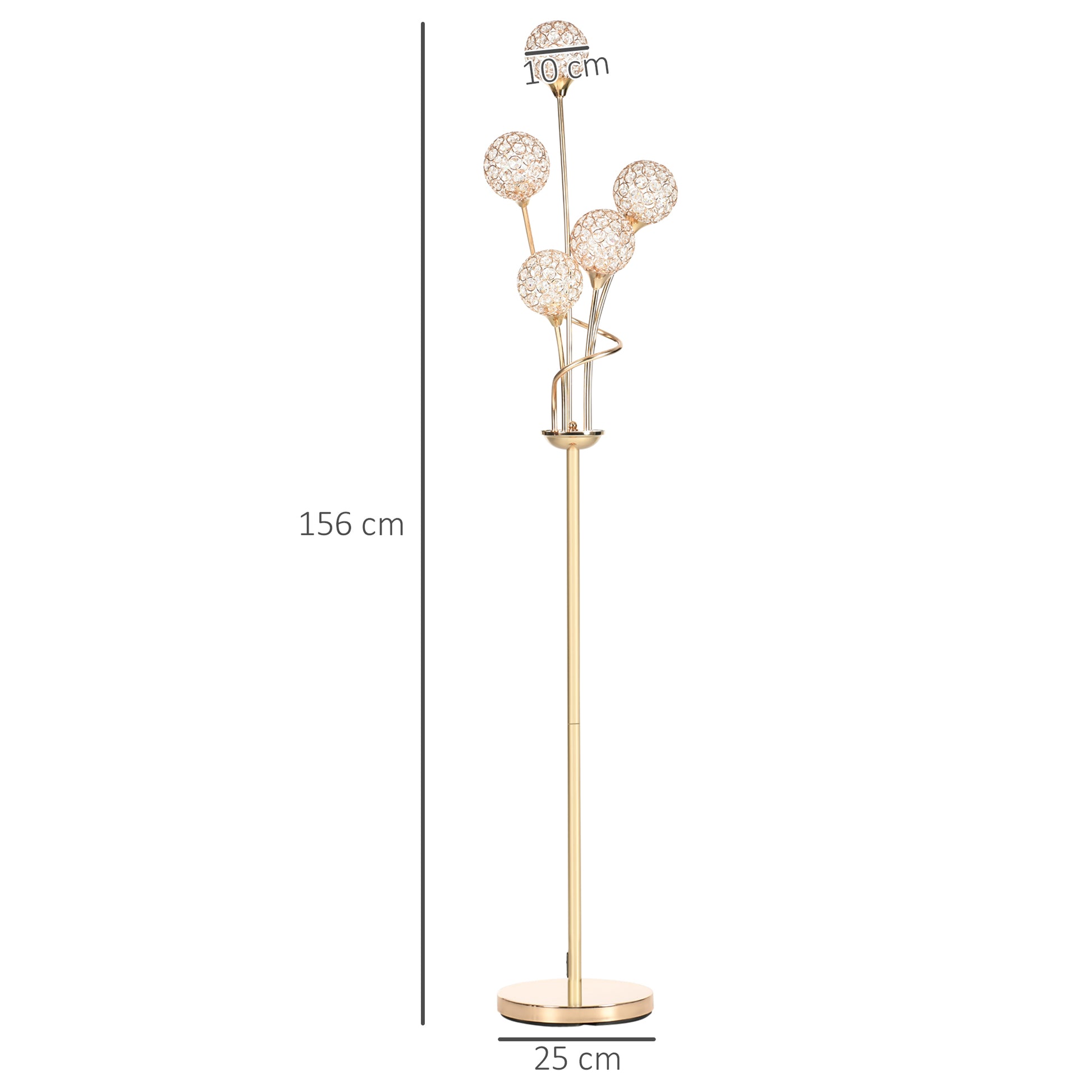 5-Light K9 Crystal Standing Floor Lamp | The Luminous Cluster