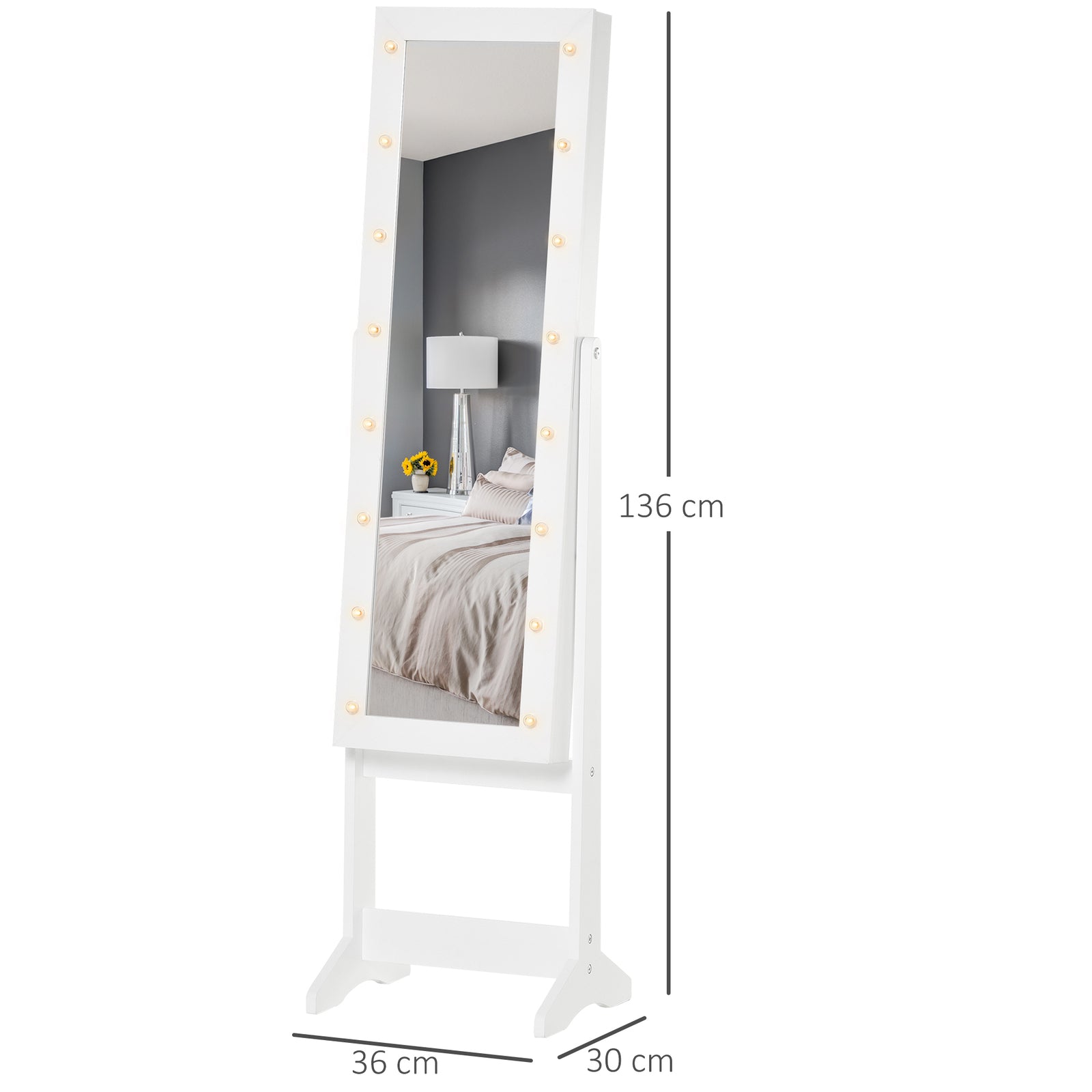 LED Mirrored Jewelry Armoire | The Lumina Vault