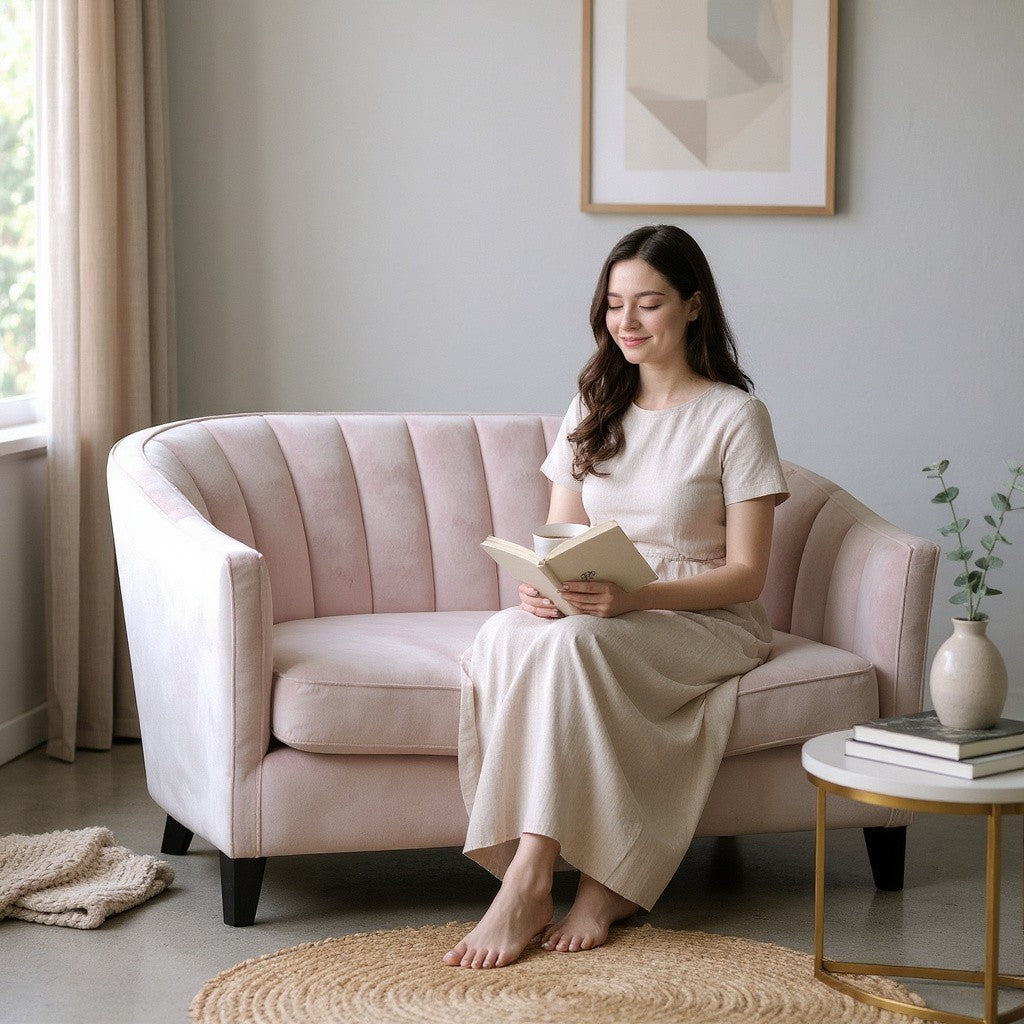 Pink Velvet Tub Chair 2-Seater | The Blush Silhouette