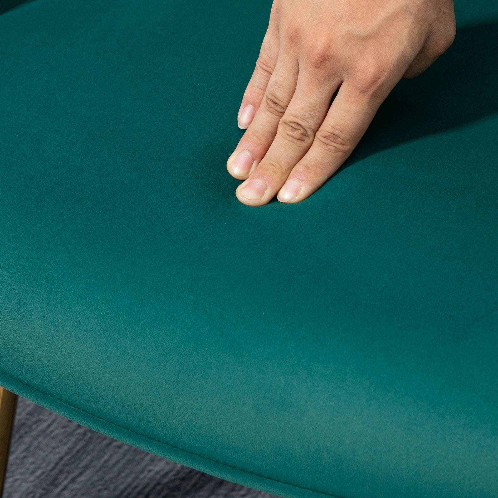 Tufted Dark Green Velvet Armchair & Footstool | The Emerald Lounge