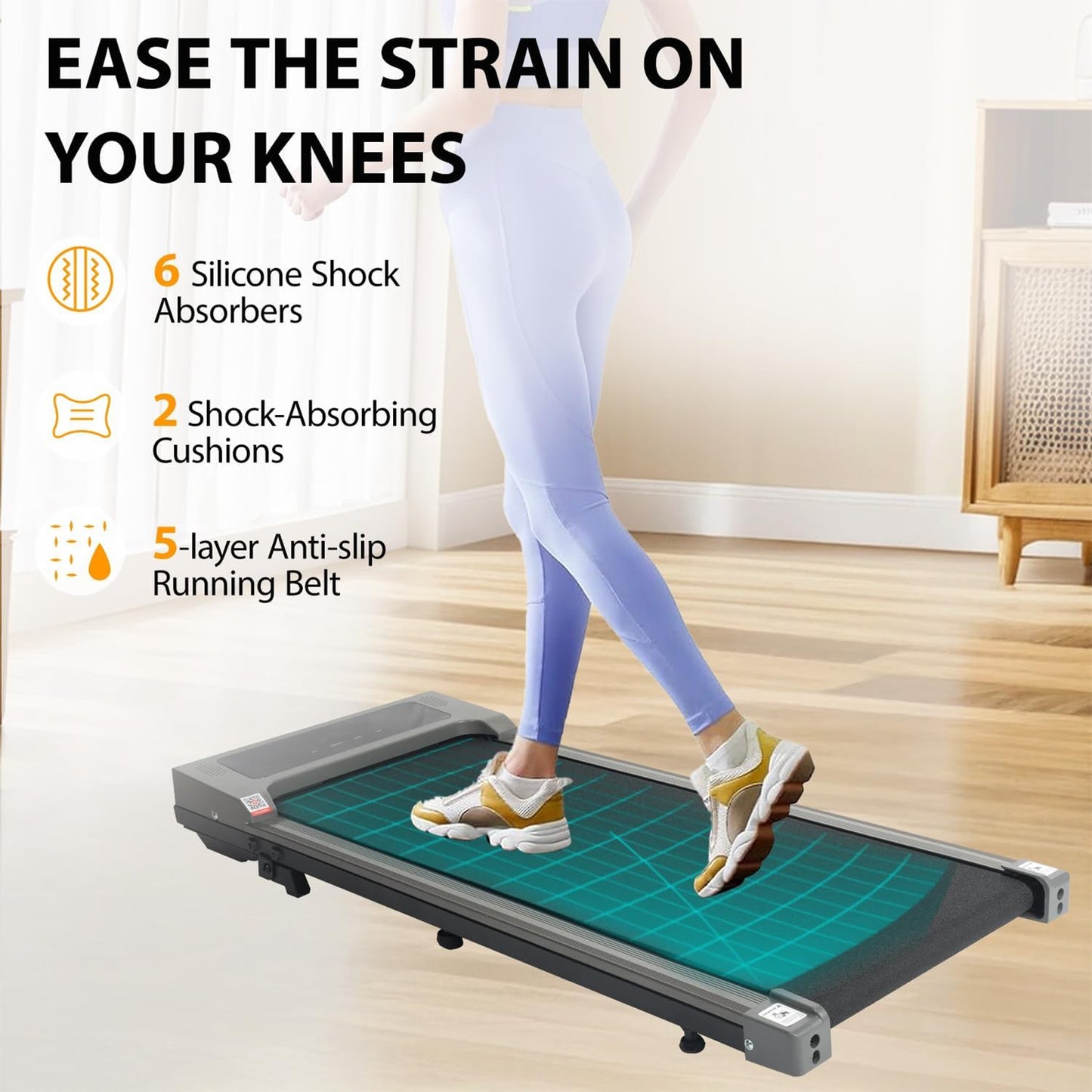 Under-Desk Walking Pad Treadmill with Incline | The Stride Deskpad