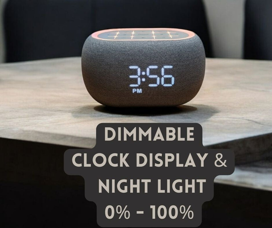 White Noise Bedside Alarm Clock Night Light Bluetooth Speaker | The Rhythm Glow