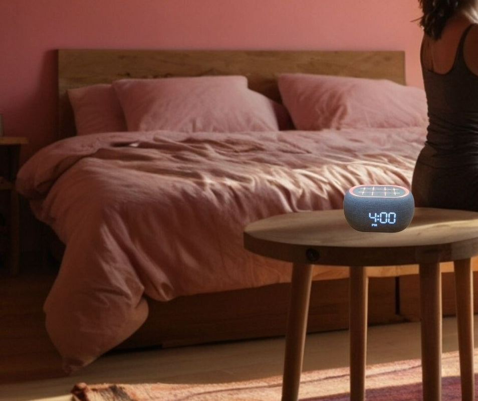 White Noise Bedside Alarm Clock Night Light Bluetooth Speaker | The Rhythm Glow