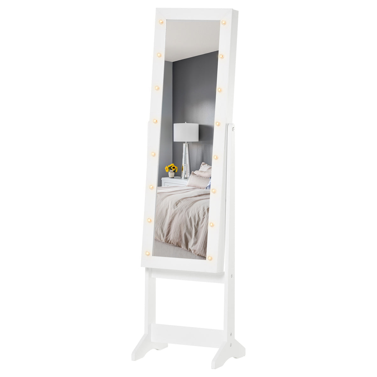LED Mirrored Jewelry Armoire | The Lumina Vault