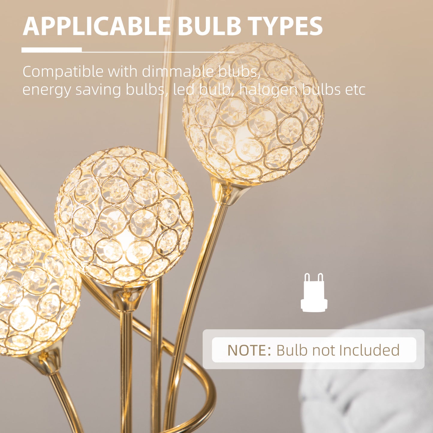 5-Light K9 Crystal Standing Floor Lamp | The Luminous Cluster