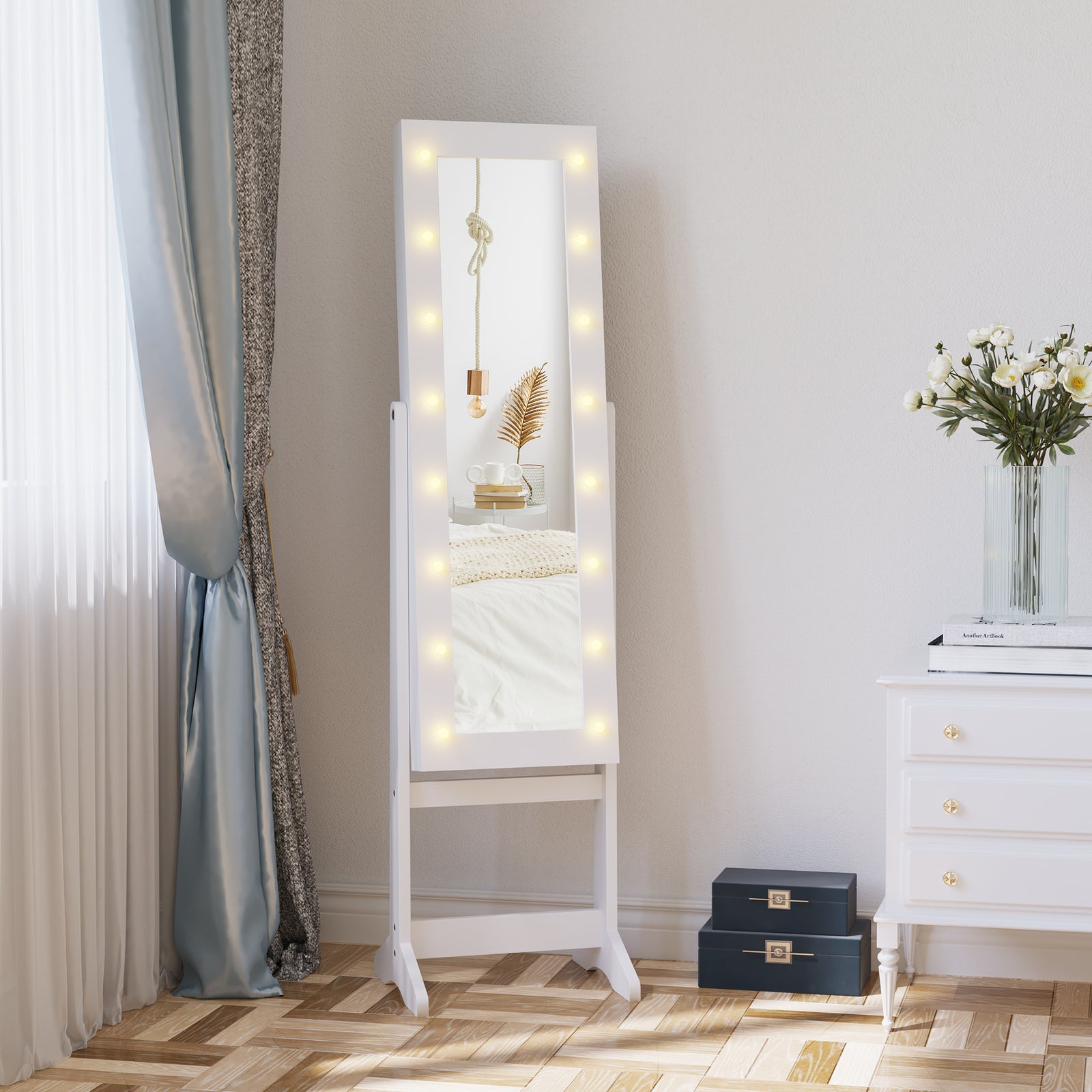 LED Mirrored Jewelry Armoire | The Lumina Vault