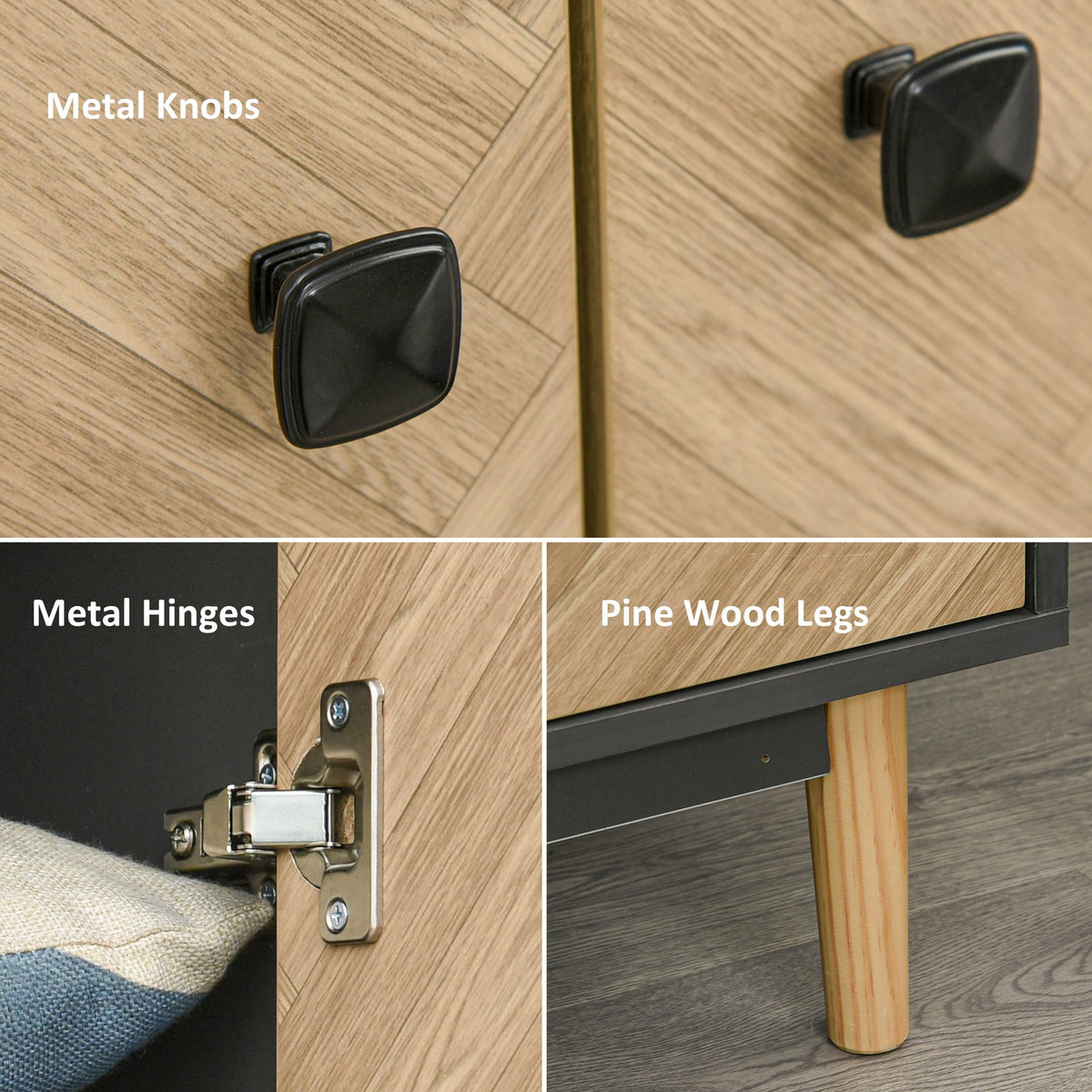 Modern Wardrobe Cabinet with Shelf, Hanging Rod and 2 Drawers | The Nordic Armoire