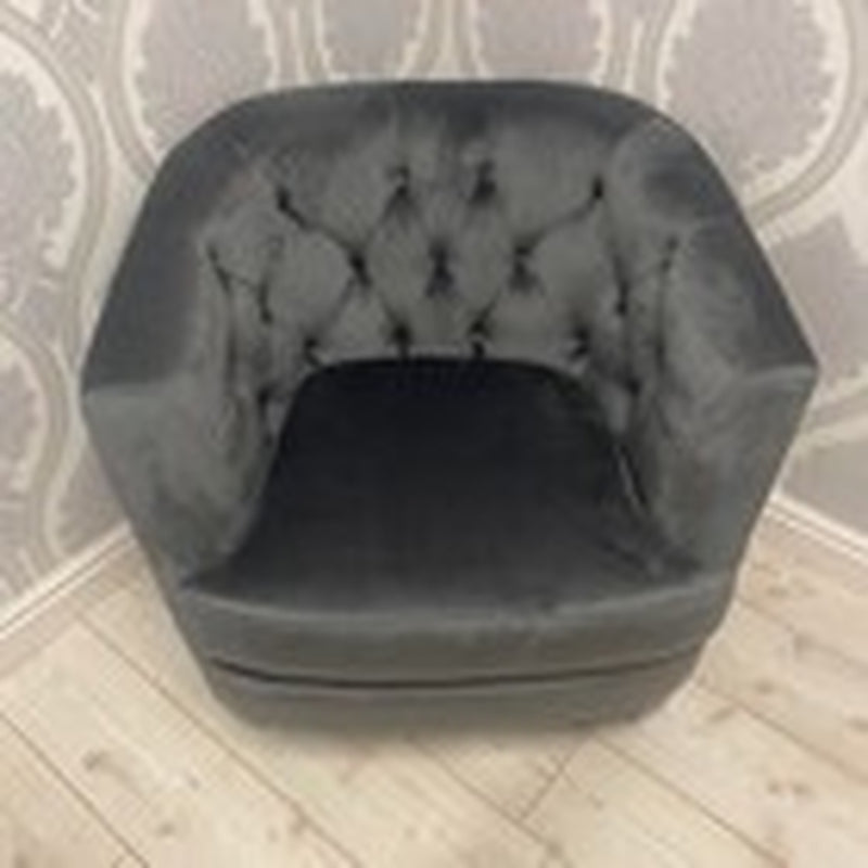 Velvet Barrel Tub Accent Armchair | The Charcoal Arc