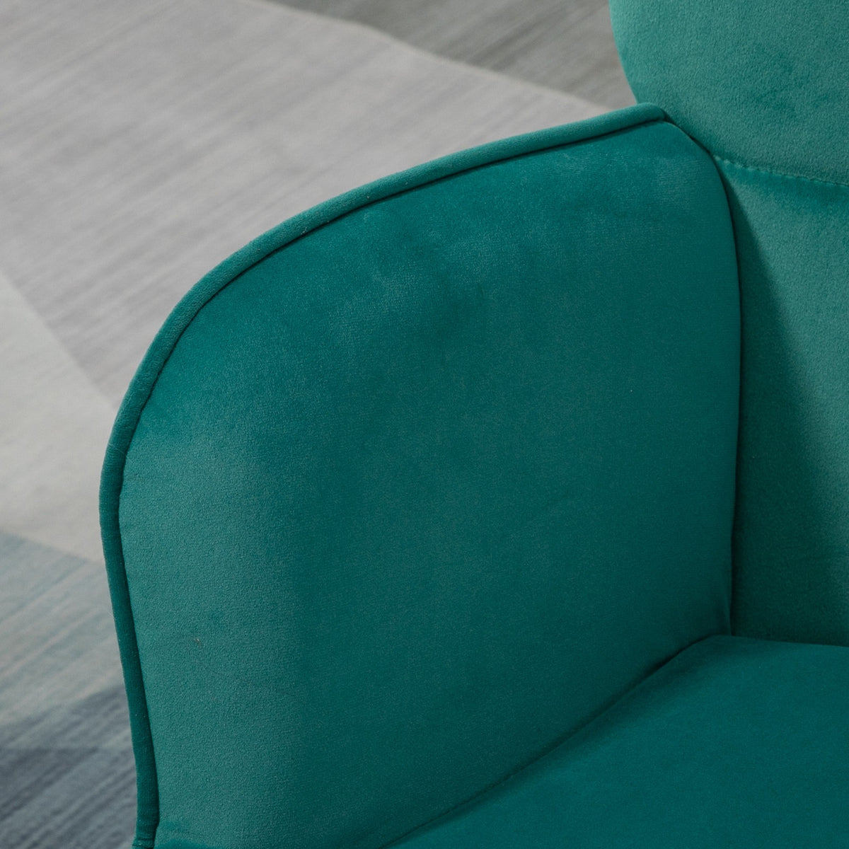 Tufted Dark Green Velvet Armchair & Footstool | The Emerald Lounge