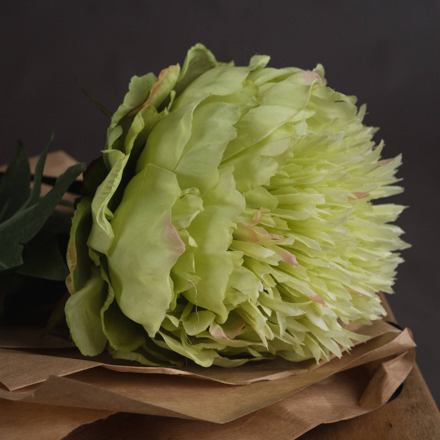 Green Peony Faux Flowers