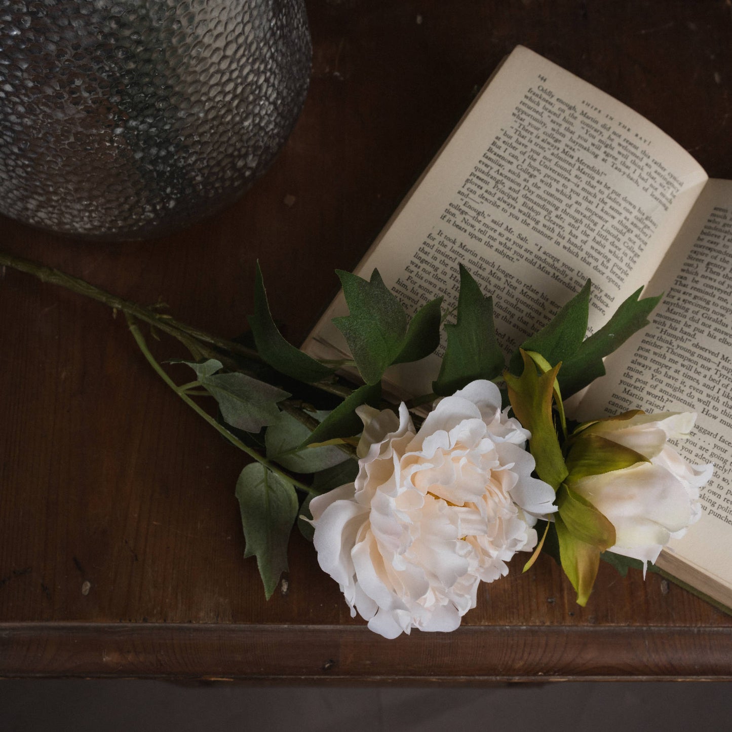 White Fashion Peony Faux Flower