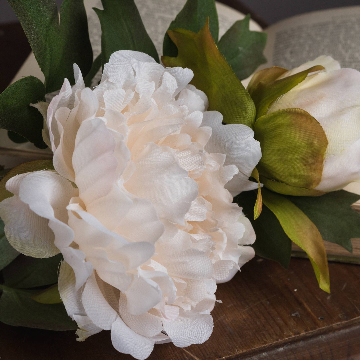 White Fashion Peony Faux Flower