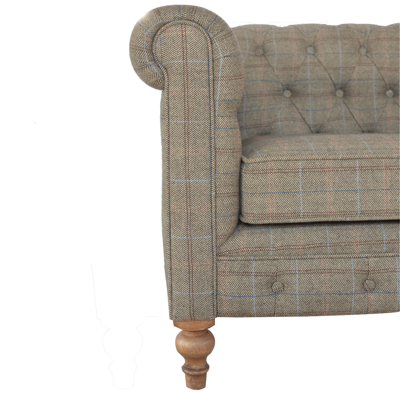 Multi Tweed 2 Seater Chesterfield Sofa