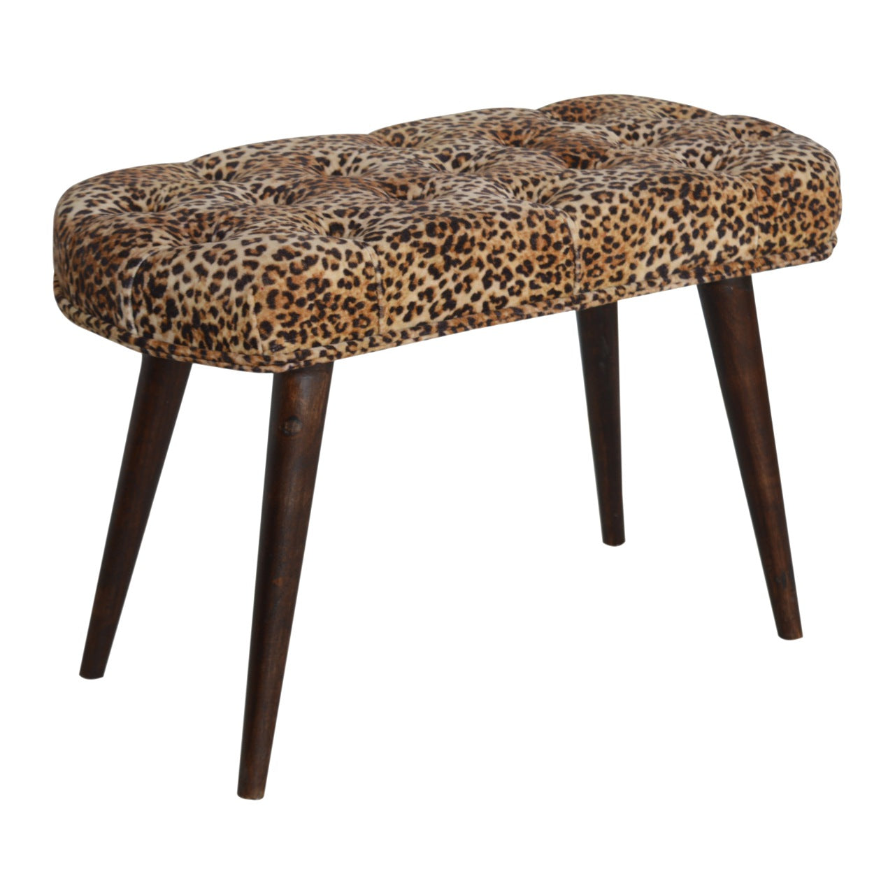 Leopard Print Deep Button Bench