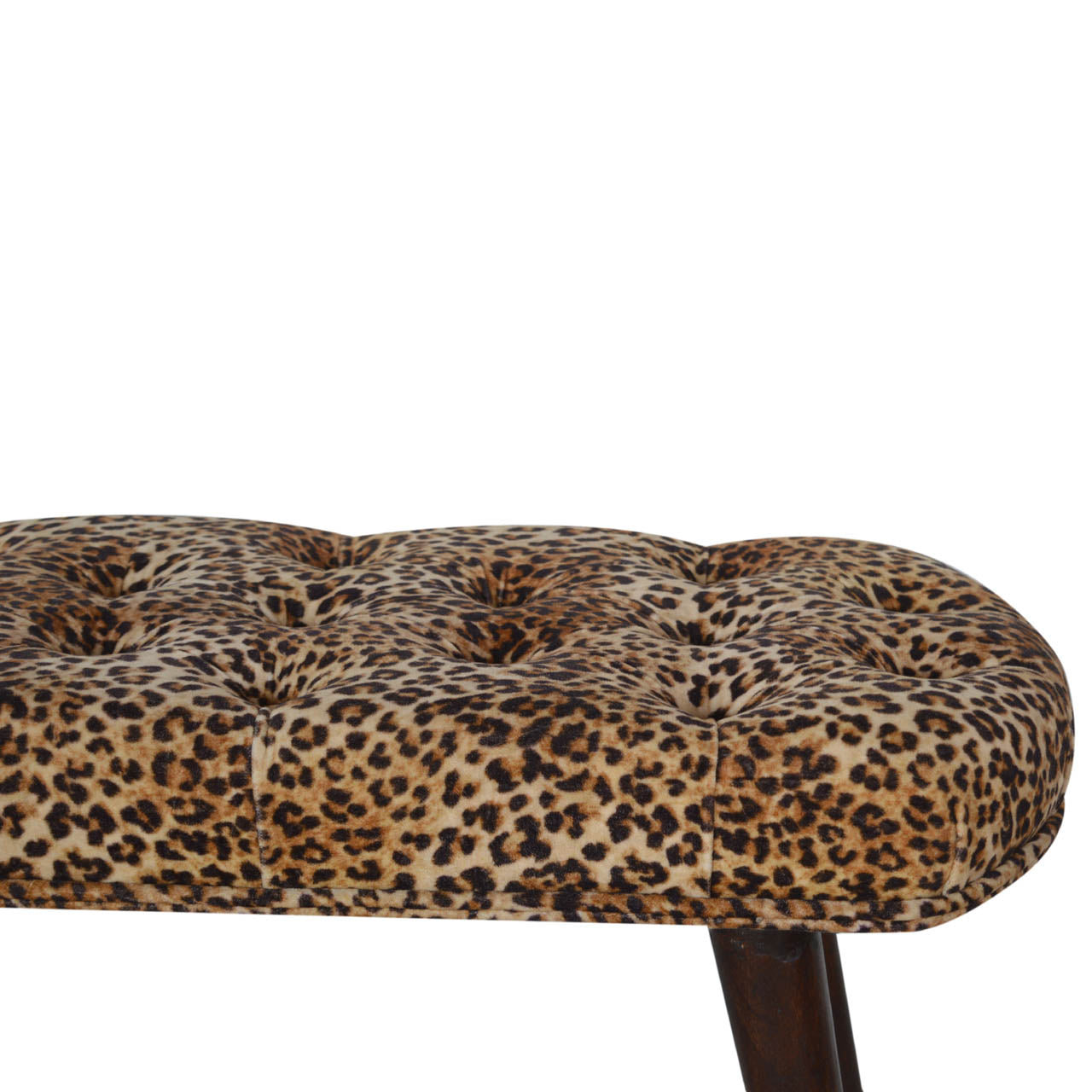 Leopard Print Deep Button Bench